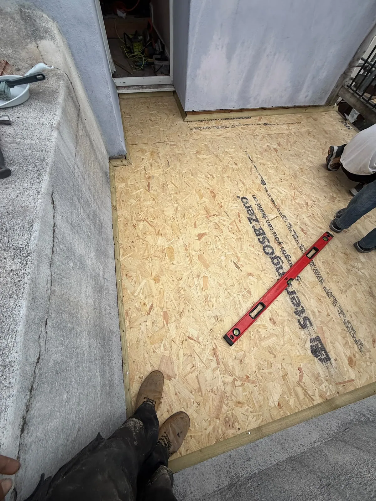 Preparing the new deck — Shield Roofing real project photograph