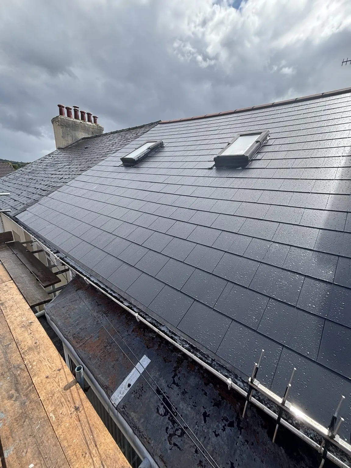 Finished slate roof work by Shield Roofing