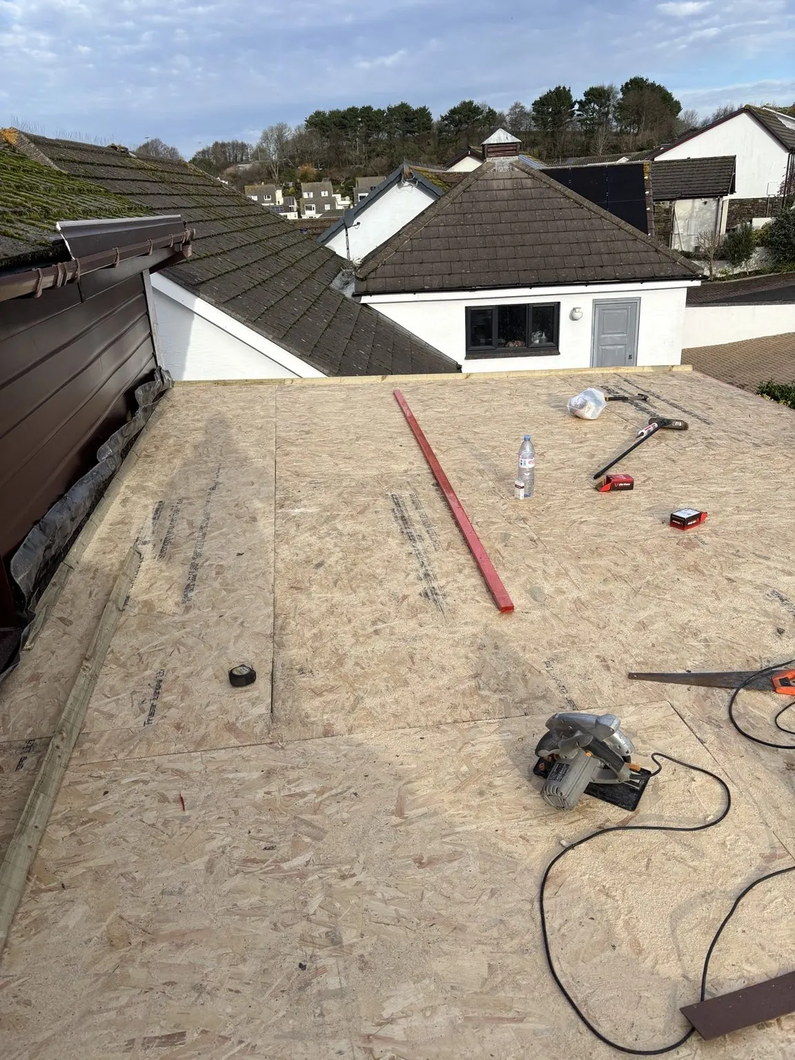 Completed flat roof in Plymouth