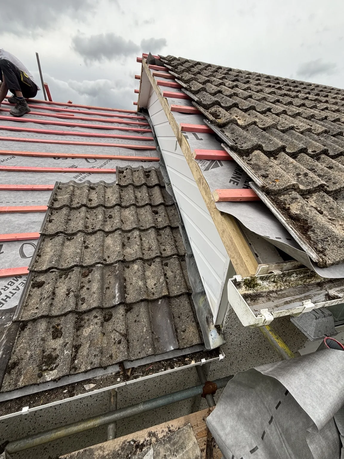 Roofline detail during Shield Roofing tile re-roof